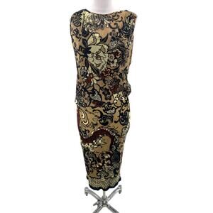 Fuzzi Jean Paul Gaultier mesh draped midi dress sz M Y2K